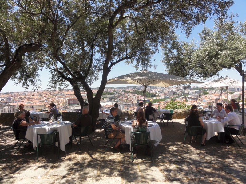 Mittagessen über Lissabon