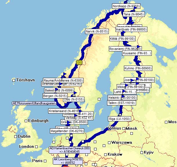 geplante Reise