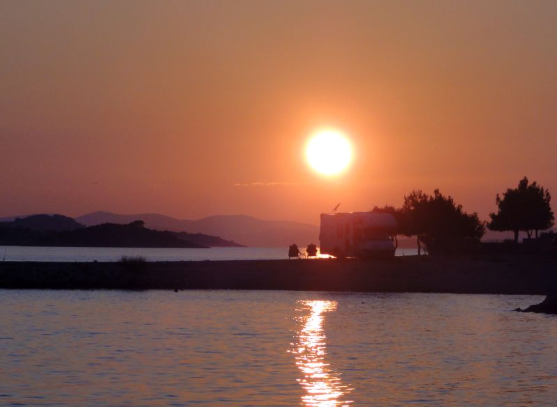 Sonnenuntergang in der Bucht von Drage