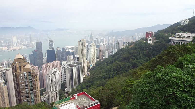 Blick auf Hongkong hinunter